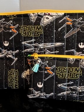 Hand Crafted Star Wars Black X-Wing Quilted Laptop And Accessories Bags